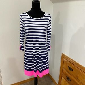 Lilly Pulitzer Linden T shirt stripe dress 100% pima cotton women's size S